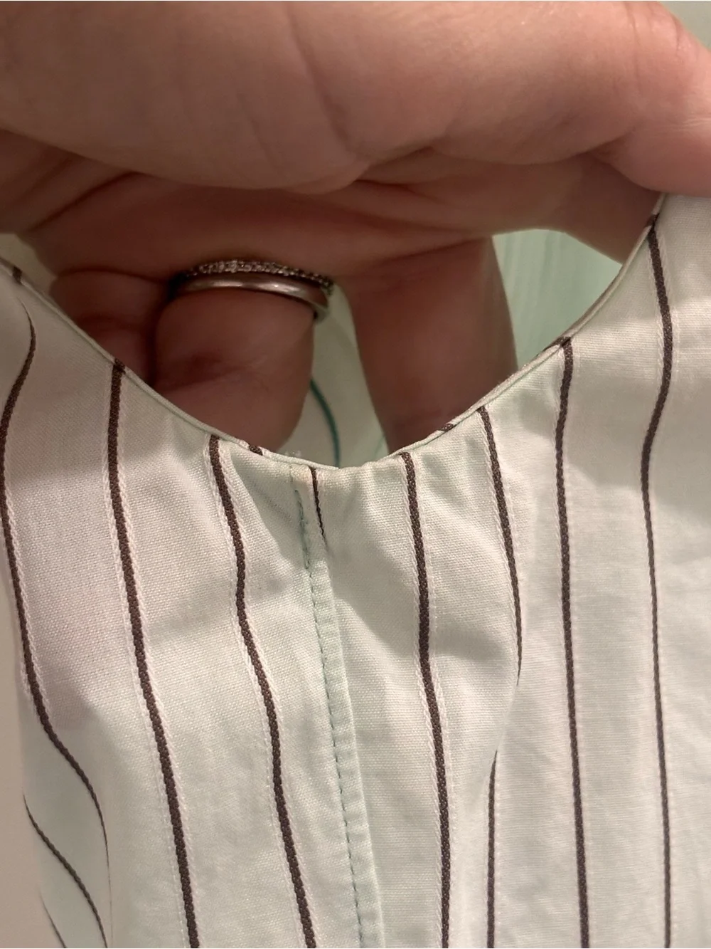 Authentic CHANEL sleeves formal stripes office top 36cm